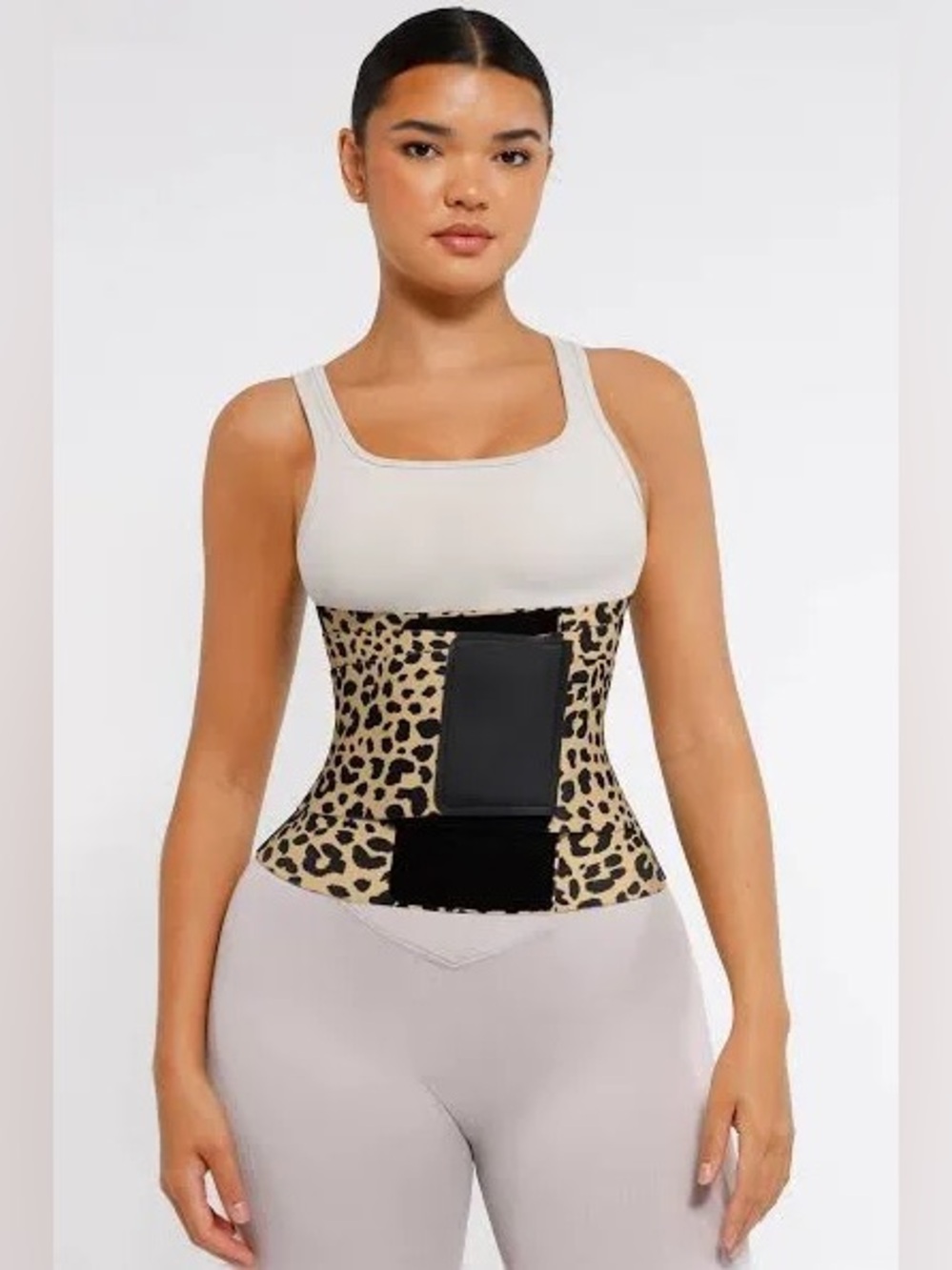 FEELINGIRL TUMMY CONTROL ADJUSTABLE WAIST TRAINER Leopard Medium NWOT